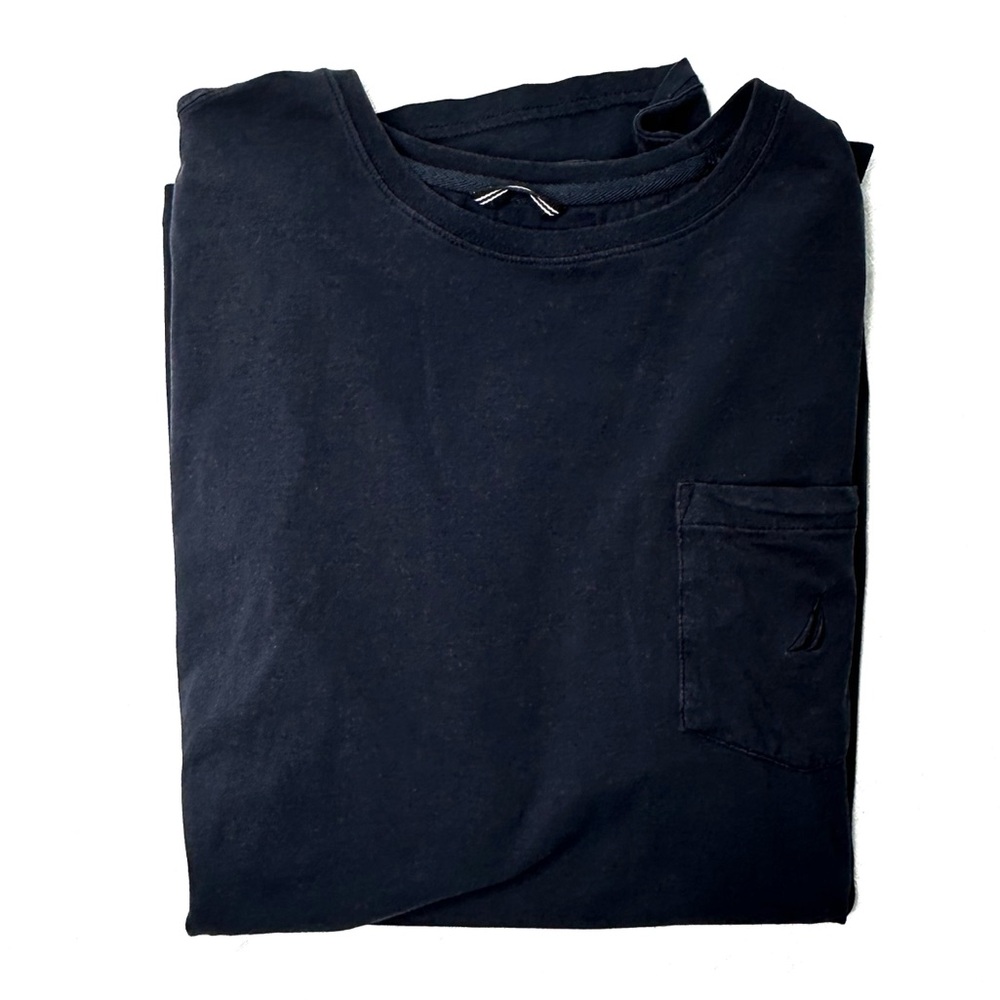 Nautica Blue T-Shirt Crew Neck Short-Sleeve Pocket Slim Fit T-Shirt Sz XL - Picture 3 of 7